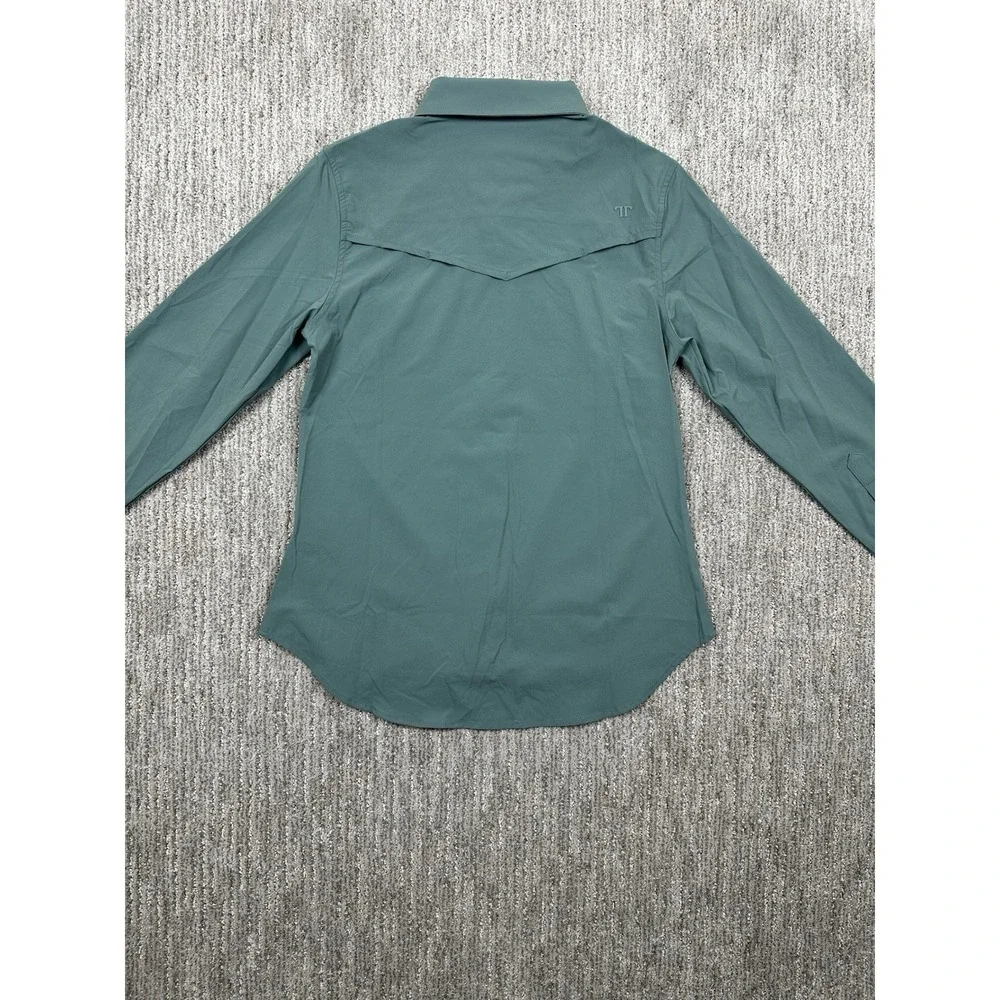 Ferrell Women's Small Teal/Green Western Pearl Snap Shirt NWT Long Sleeve Rodeo